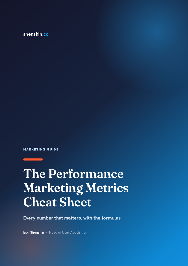 The Performance Marketing Metrics Cheat Sheet cover